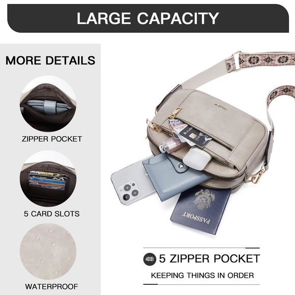 Crossbody Purse Small Crossbody Bags Trendy Vegan Leather With V :3 - Picture 4 of 7